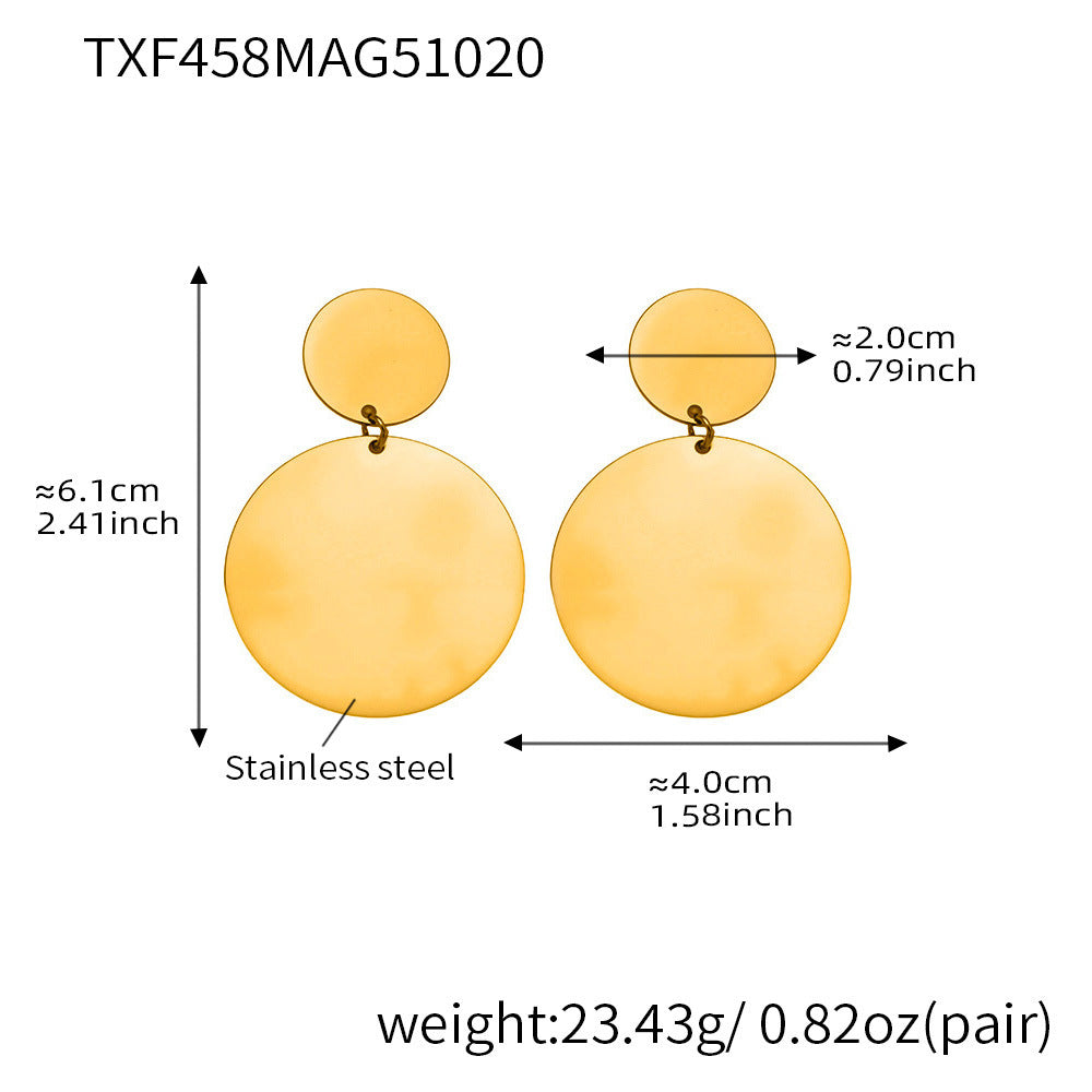 316L Stainless Steel 18K Gold Plated Geometric Circle Jewelry Collection - Image 1