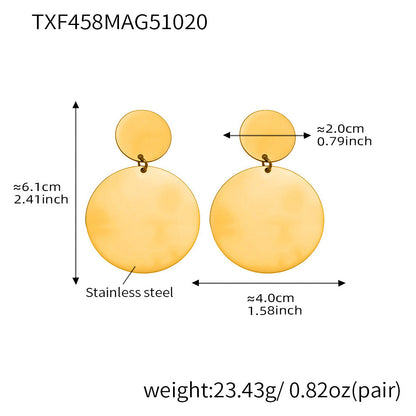 316L Stainless Steel 18K Gold Plated Geometric Circle Jewelry Collection - Image 1