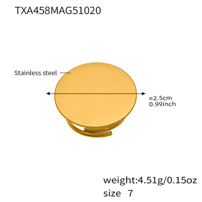 316L Stainless Steel 18K Gold Plated Geometric Circle Jewelry Collection - Image 2