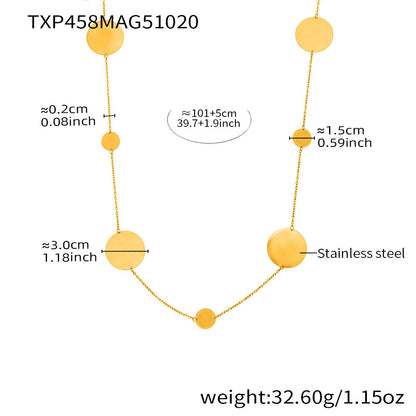 316L Stainless Steel 18K Gold Plated Geometric Circle Jewelry Collection - Image 3