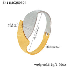 316L Stainless Steel 18K Gold Plated Geometric Openwork Bangle - Image 10