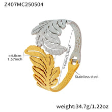316L Stainless Steel 18K Gold Plated Geometric Openwork Bangle - Image 6
