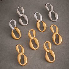 316L Stainless Steel 18K Gold Plated Geometric Two-Tone Figure Eight Earrings - Image 6