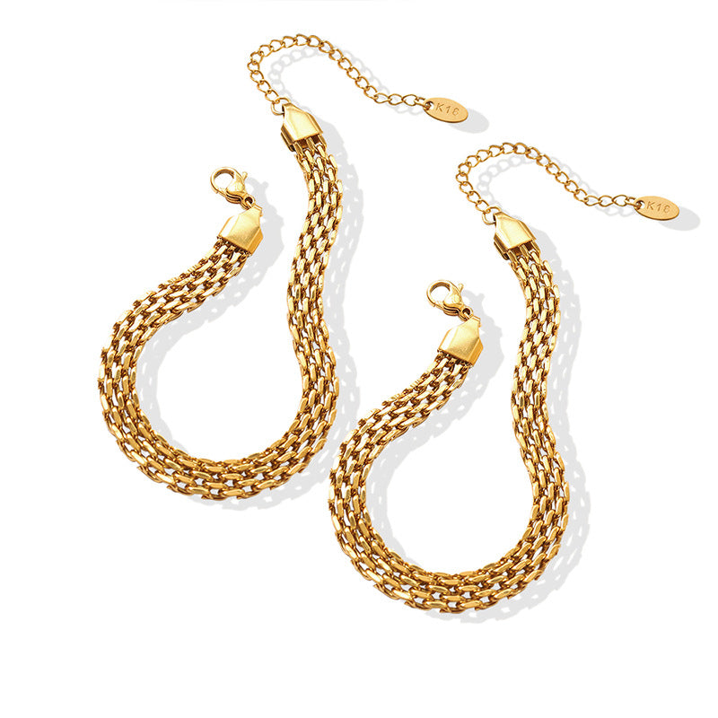 316L Stainless Steel 18K Gold Plated Geometric Watchband Bracelet - Image 1