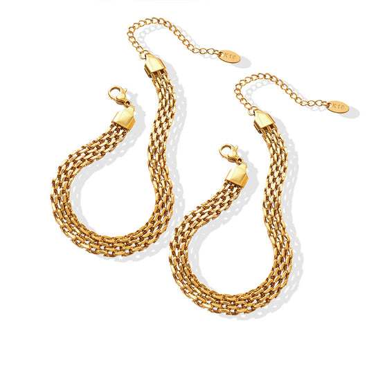 316L Stainless Steel 18K Gold Plated Geometric Watchband Bracelet - Image 1