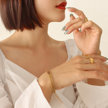 316L Stainless Steel 18K Gold Plated Geometric Watchband Bracelet - Image 3