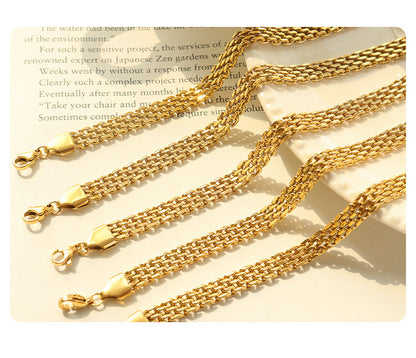 316L Stainless Steel 18K Gold Plated Geometric Watchband Bracelet - Image 5