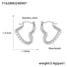 316L Stainless Steel 18K Gold Plated Heart Stud Earrings - Image 6