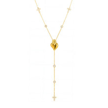 316L Stainless Steel 18K Gold Plated Heart Zircon Y-Necklace - Image 5