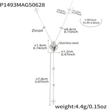 316L Stainless Steel 18K Gold Plated Heart Zircon Y-Necklace - Image 7