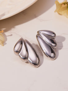 316L Stainless Steel 18K Gold Plated Highly Polished Geometric Angel Wing Earrings - Image 6