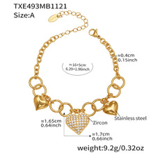 316L Stainless Steel 18K Gold Plated Hollow Heart Pearl Bracelet & Necklace - Image 4