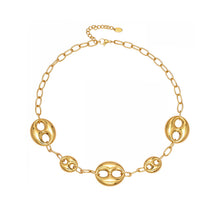 316L Stainless Steel 18K Gold Plated Hollow Mariner Link Chain Necklace - Image 2