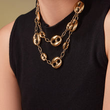 316L Stainless Steel 18K Gold Plated Hollow Mariner Link Chain Necklace - Image 5