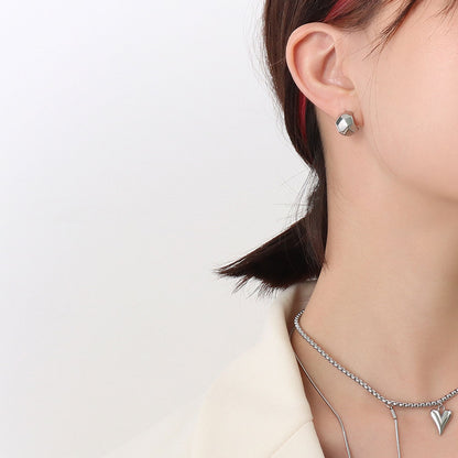 316L Stainless Steel 18K Gold Plated Irregular Geometric Rhombus Stud Earrings - Image 4