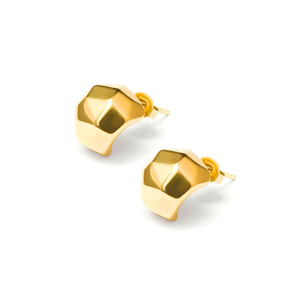 316L Stainless Steel 18K Gold Plated Irregular Geometric Rhombus Stud Earrings - Image 6