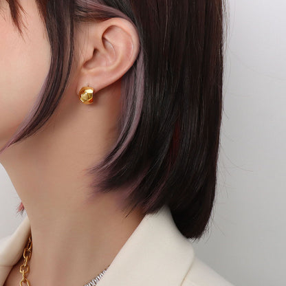 316L Stainless Steel 18K Gold Plated Irregular Geometric Rhombus Stud Earrings - Image 7