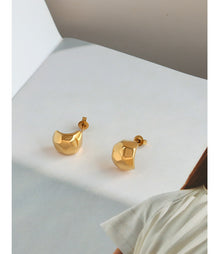 316L Stainless Steel 18K Gold Plated Irregular Geometric Rhombus Stud Earrings - Image 8