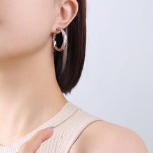 316L Stainless Steel 18K Gold Plated Irregular Twisted C-Shape Hoop Earrings - Image 3
