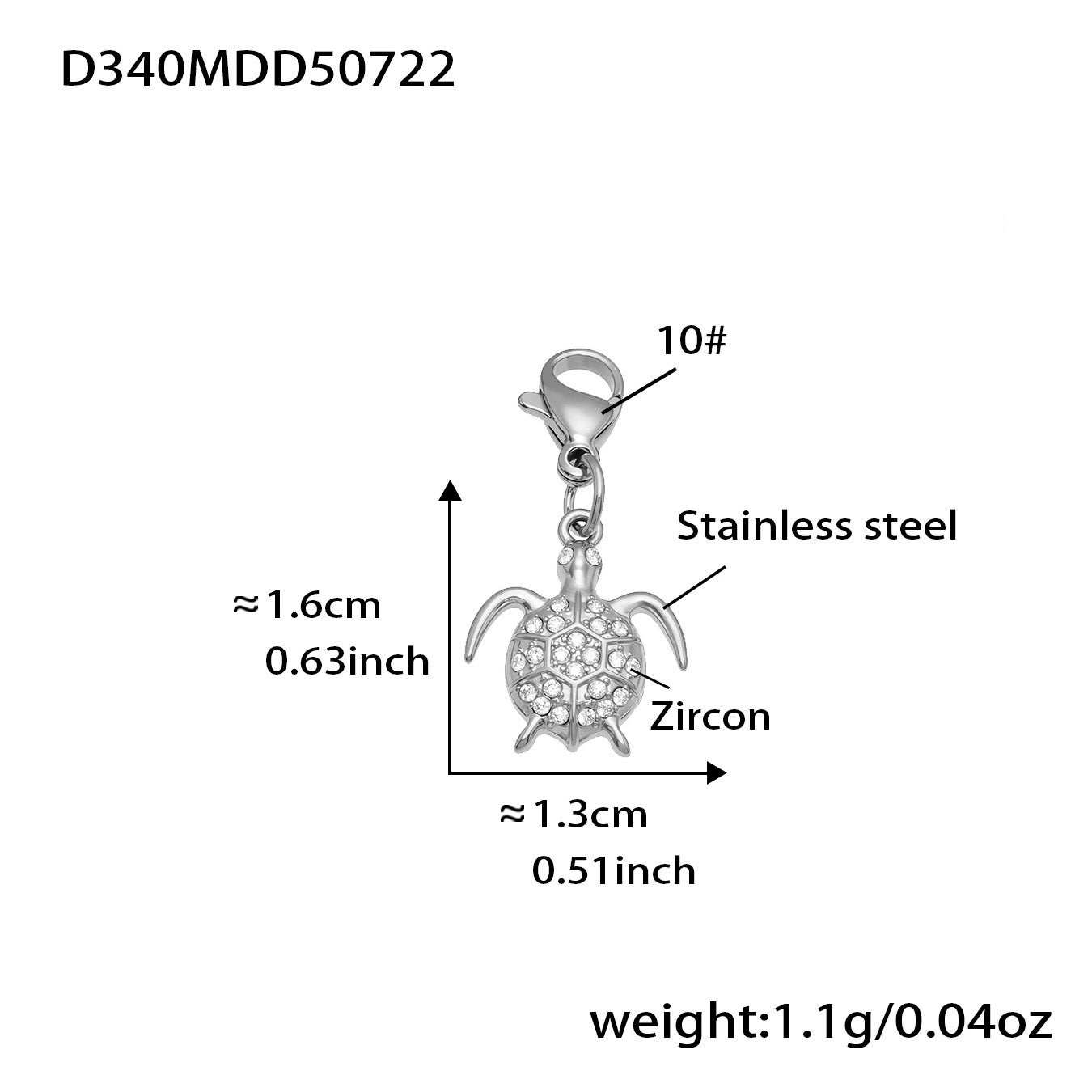 316L Stainless Steel 18K Gold Plated Kyanite Moon & Sea Turtle Charm Necklace - Image 13