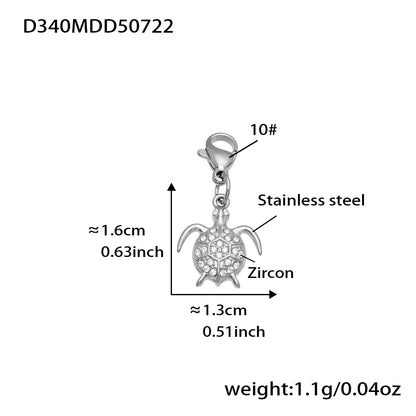 316L Stainless Steel 18K Gold Plated Kyanite Moon & Sea Turtle Charm Necklace - Image 13