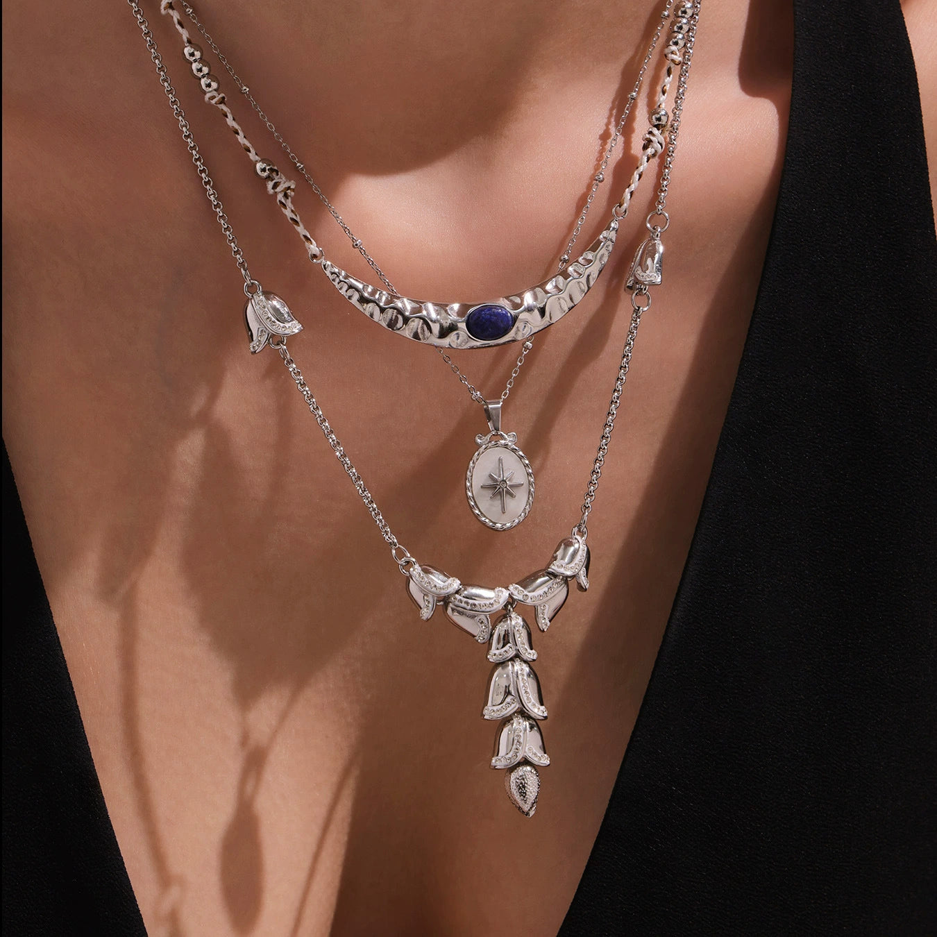 316L Stainless Steel 18K Gold Plated Kyanite Moon & Sea Turtle Charm Necklace - Image 17