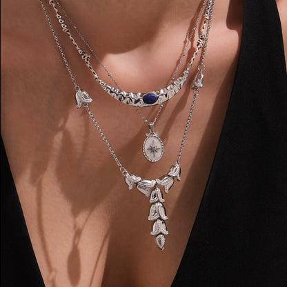 316L Stainless Steel 18K Gold Plated Kyanite Moon & Sea Turtle Charm Necklace - Image 17