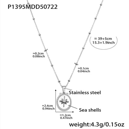 316L Stainless Steel 18K Gold Plated Kyanite Moon & Sea Turtle Charm Necklace - Image 2