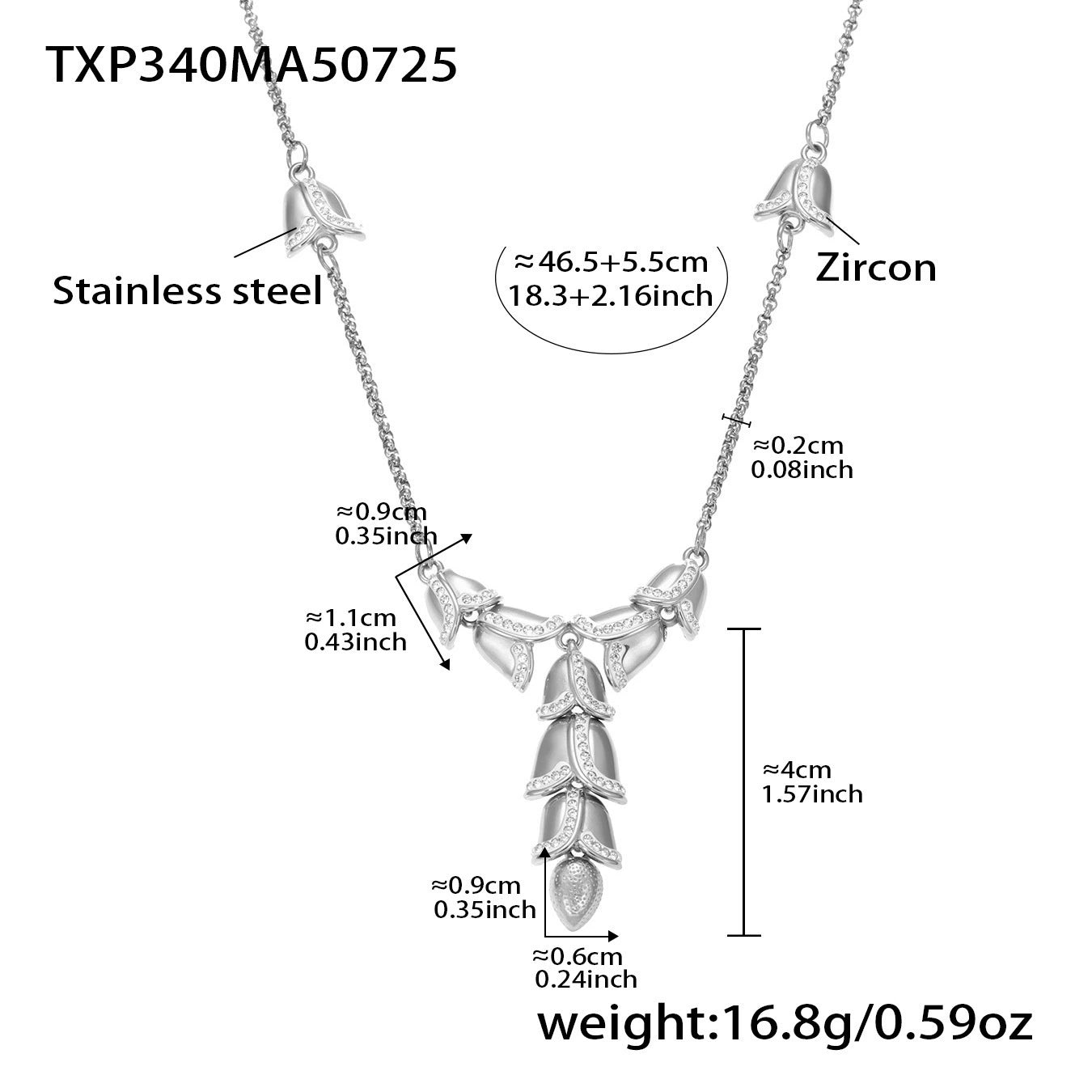 316L Stainless Steel 18K Gold Plated Kyanite Moon & Sea Turtle Charm Necklace - Image 4