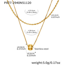 316L Stainless Steel 18K Gold Plated Layered Beaded Necklace - Image 1