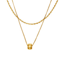 316L Stainless Steel 18K Gold Plated Layered Beaded Necklace - Image 5