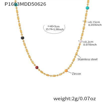 316L Stainless Steel 18K Gold Plated Layered Sun Moon Zircon Necklace - Image 10