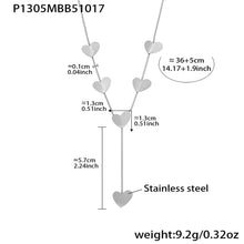 316L Stainless Steel 18K Gold Plated Layering Heart Lariat Necklace - Image 1