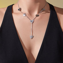 316L Stainless Steel 18K Gold Plated Layering Heart Lariat Necklace - Image 4