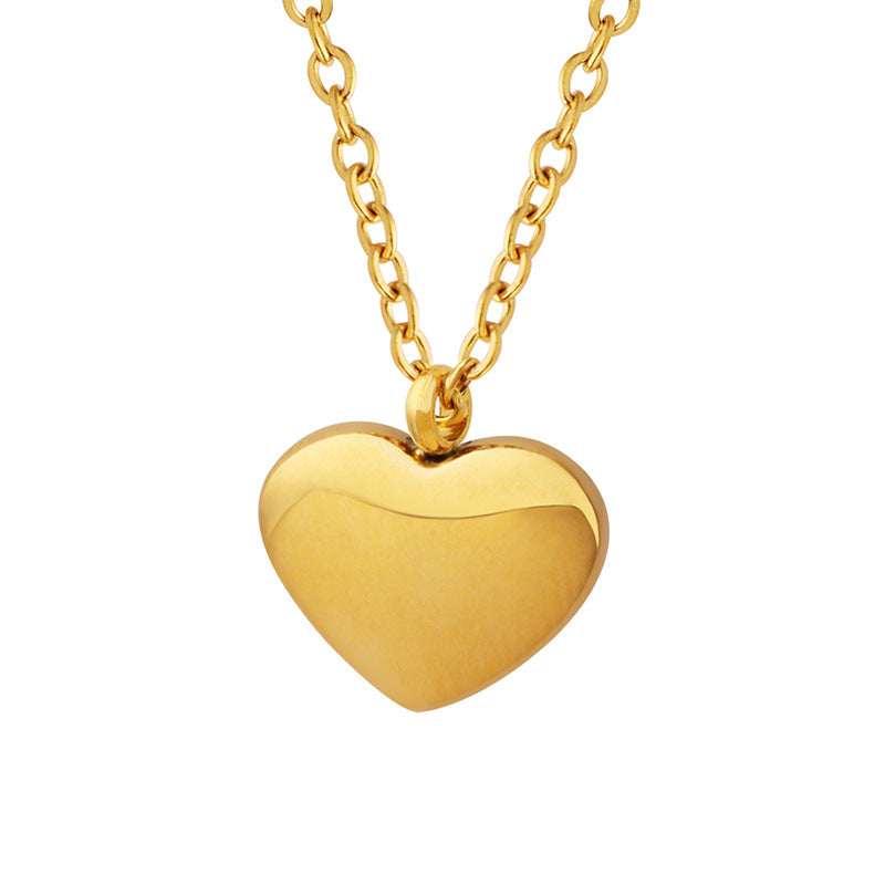 316L Stainless Steel 18K Gold Plated Love Heart Pendant Necklace - Image 10