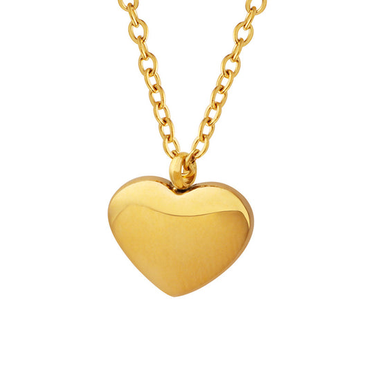 316L Stainless Steel 18K Gold Plated Love Heart Pendant Necklace - Image 10