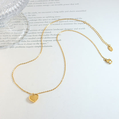 316L Stainless Steel 18K Gold Plated Love Heart Pendant Necklace - Image 2