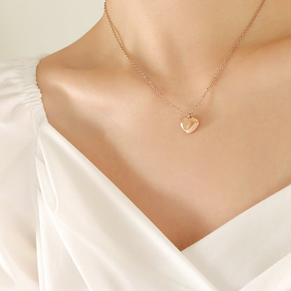 316L Stainless Steel 18K Gold Plated Love Heart Pendant Necklace - Image 3