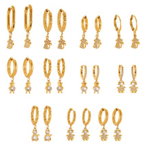316L Stainless Steel 18K Gold Plated Micro-Pave Zircon Animal Charm Hoop Earrings - Image 17