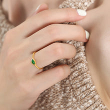 316L Stainless Steel 18K Gold Plated Minimalist Dainty Colorful Stone Ring - Image 7