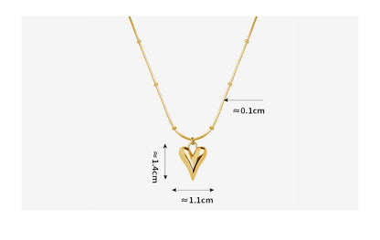 316L Stainless Steel 18K Gold Plated Minimalist French Style Heart Necklace - Image 3