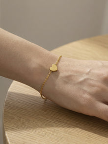 316L Stainless Steel 18K Gold Plated Minimalist Heart Delicate Chain Bracelet - Image 6