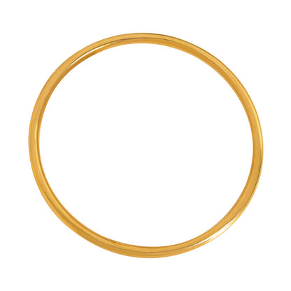 316L Stainless Steel 18K Gold Plated Minimalist Plain Circle Bangle Bracelet - Image 6