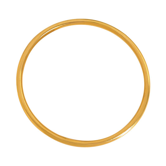 316L Stainless Steel 18K Gold Plated Minimalist Plain Circle Bangle Bracelet - Image 6