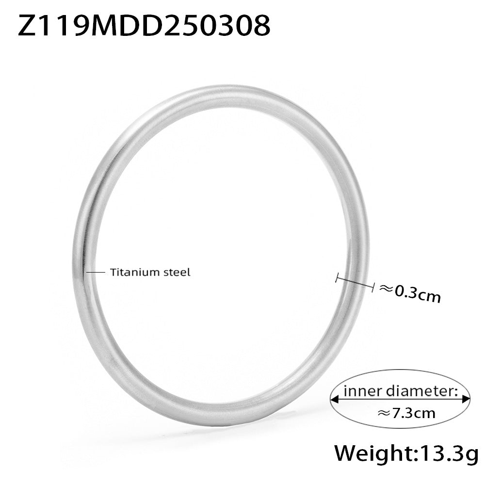 316L Stainless Steel 18K Gold Plated Minimalist Plain Circle Bangle Bracelet - Image 7