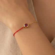 316L Stainless Steel 18K Gold Plated Minimalist Single Zircon Red String & Chain Link Bracelet - Image 12