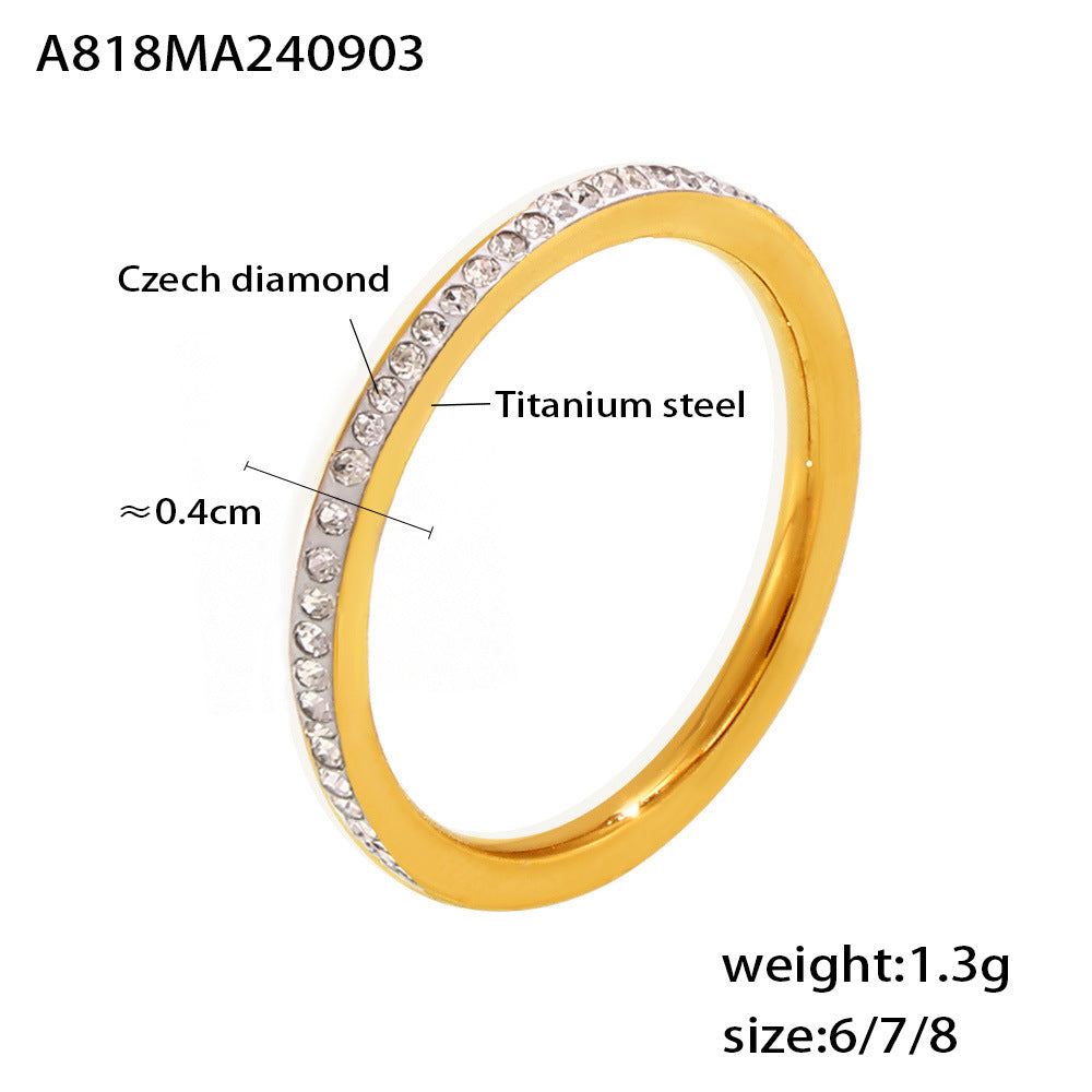 316L Stainless Steel 18K Gold Plated Minimalist Stackable Ring - Image 3