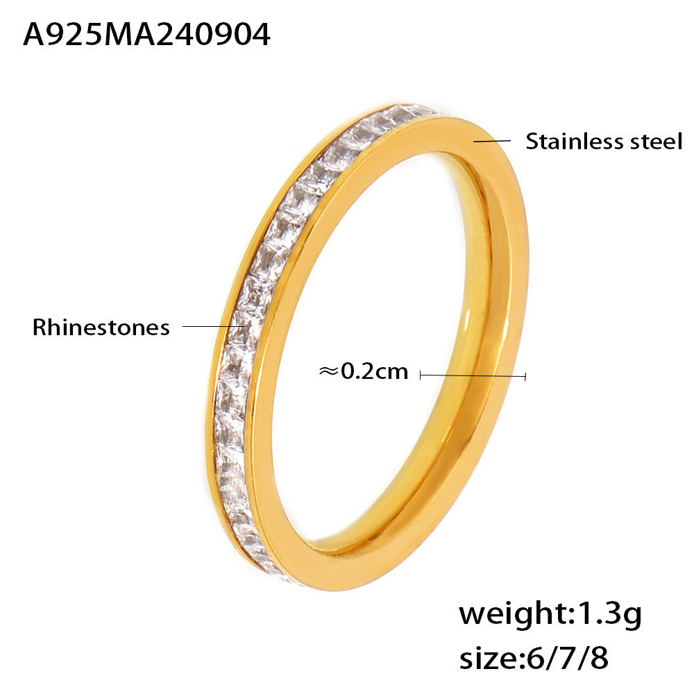 316L Stainless Steel 18K Gold Plated Minimalist Stackable Ring - Image 6