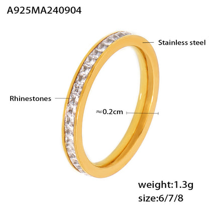 316L Stainless Steel 18K Gold Plated Minimalist Stackable Ring - Image 6