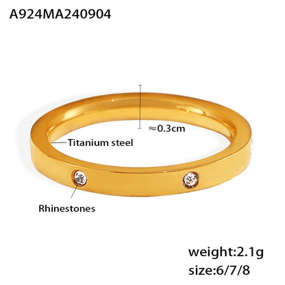 316L Stainless Steel 18K Gold Plated Minimalist Stackable Ring - Image 8